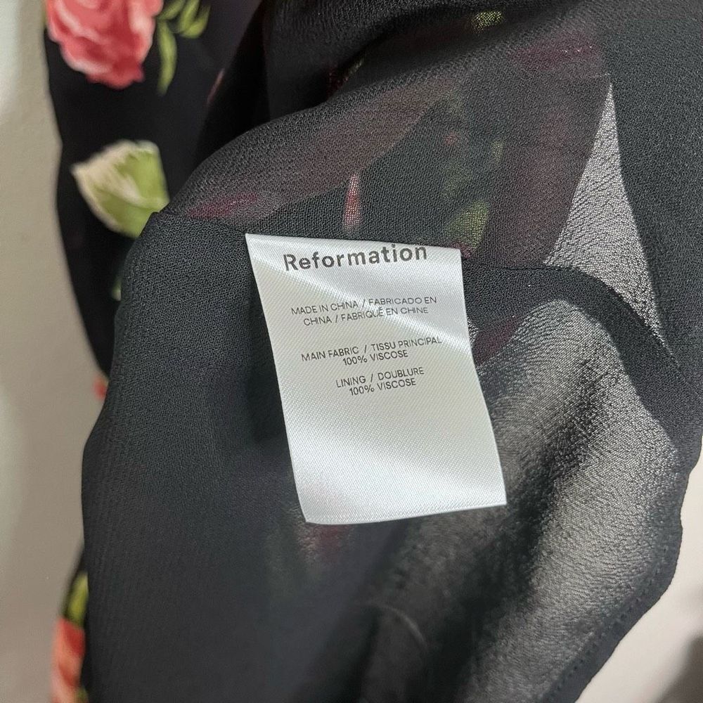Reformation Black Floral Midi Dress - Picture 10 of 11
